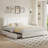 Orwhin Bed Frame 4 Drawers Storage, Upholstered Bed Frame with Velvet Adjustable Headboard Queen Full King Size Platform Bed Wood Support-860195972-856157687