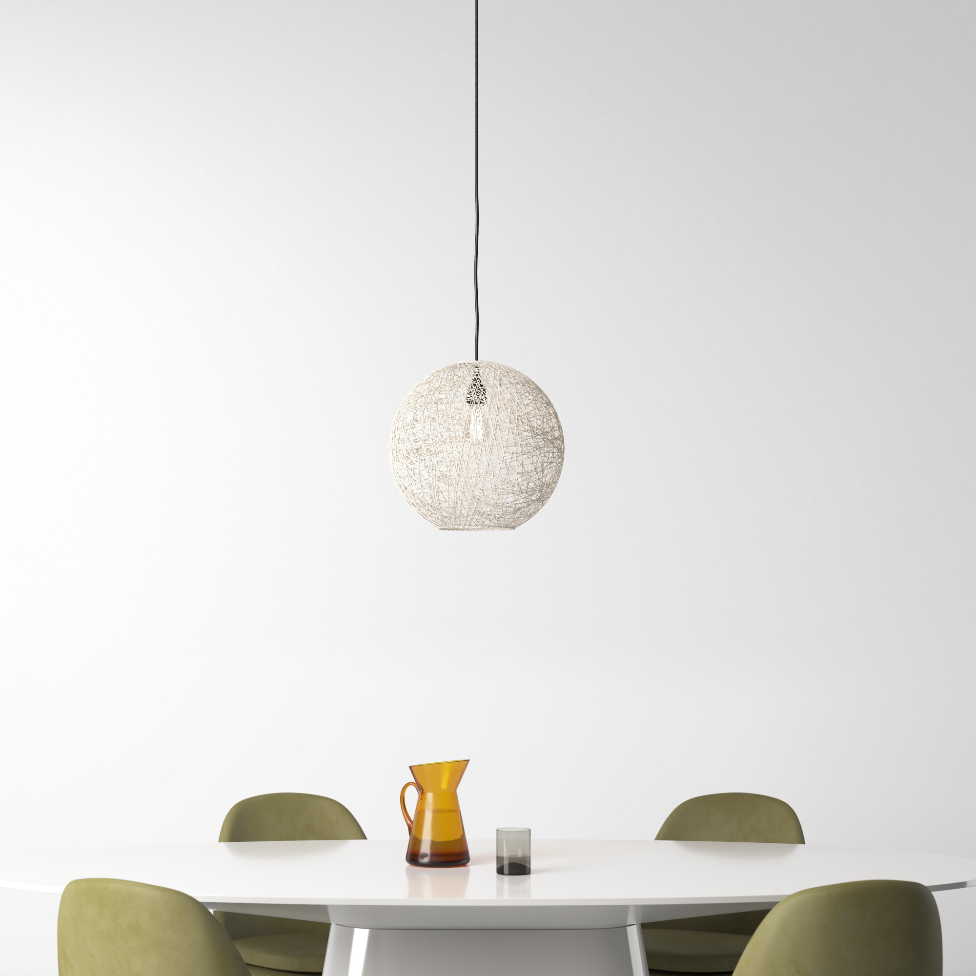 Aline Single Light Rattan Dimmable Plug-in Pendant, 13.5" H x 15" W x 15" D
