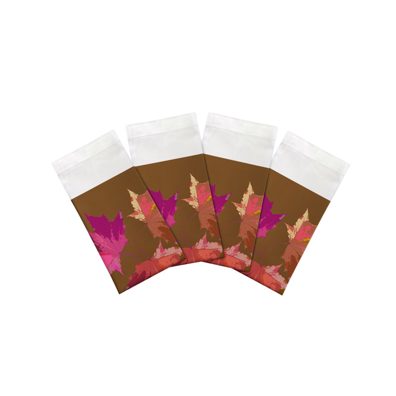 Autumn Leaves Cotton Sateen Dinner Napkins, Brown