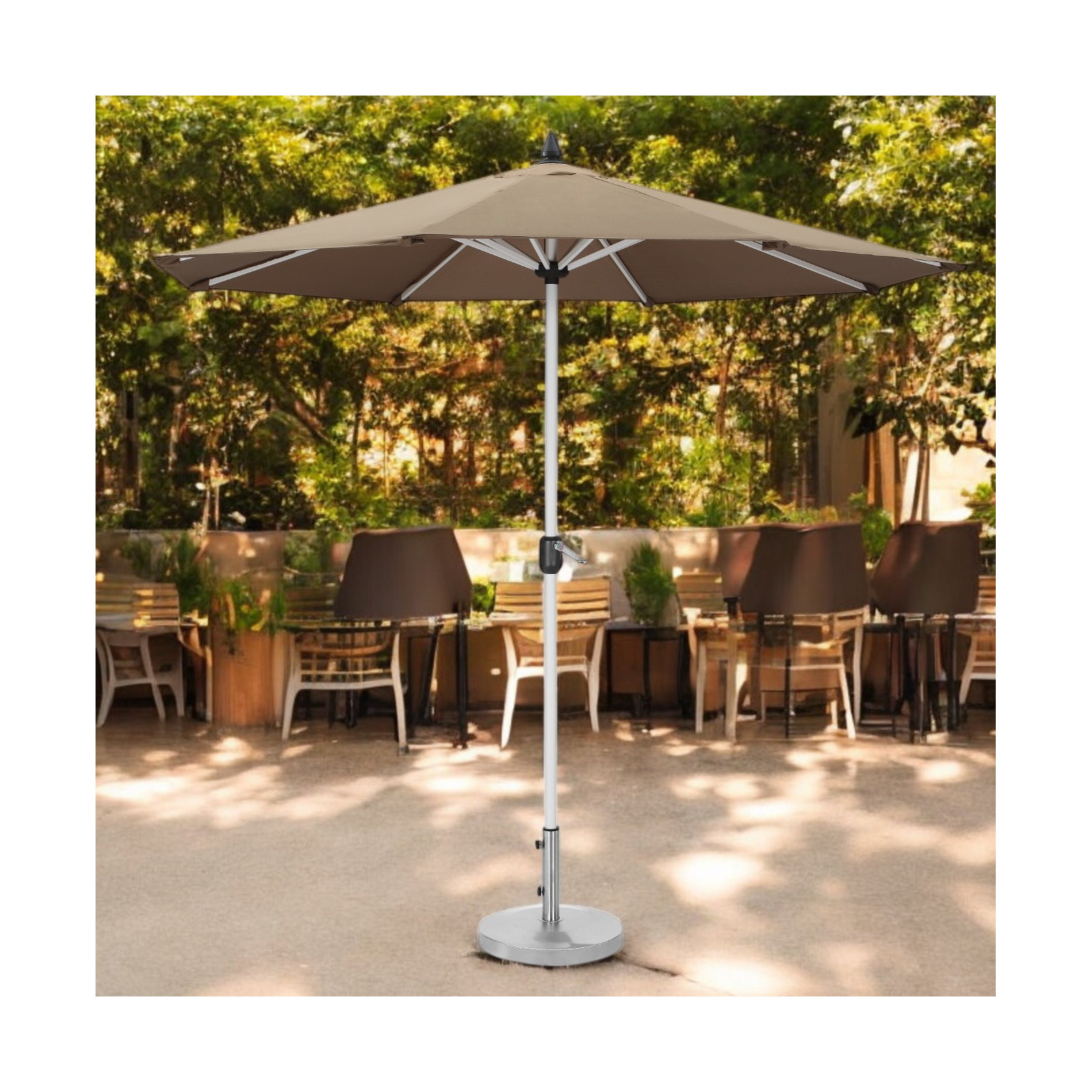 Aynura 108'' Outdoor Umbrella, Gray