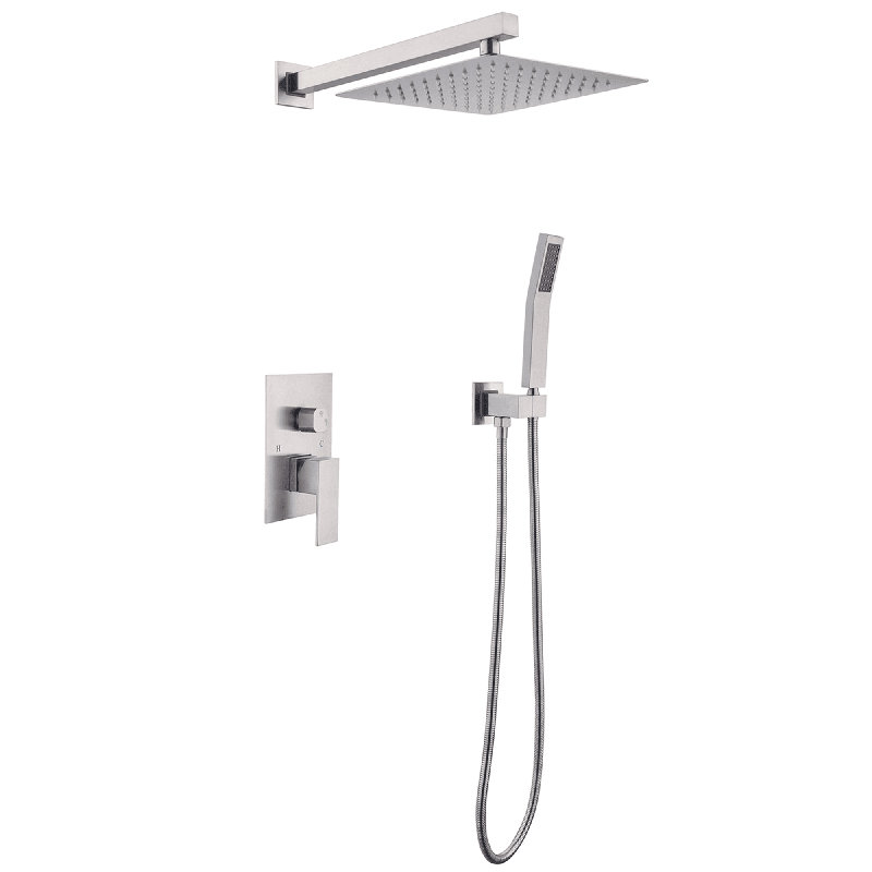 Système de douche complet avec valve brute, Nickel brossé