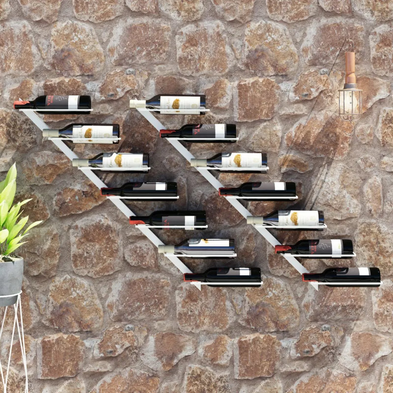 Janesville Wall Mounted Wine Bottle Rack, White