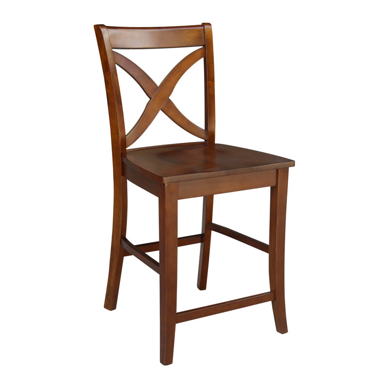 Tabouret Ludivine, Espresso, Tabouret de comptoir (siège d'une hauteur de 24 p