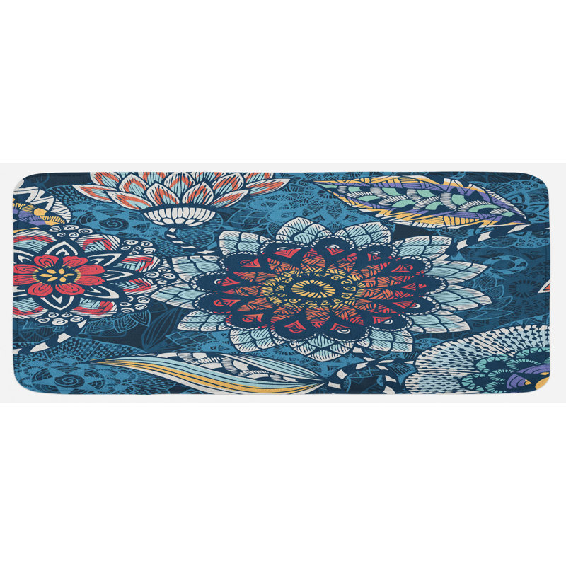 Traditional Solid Color Synthetic Kitchen Mat