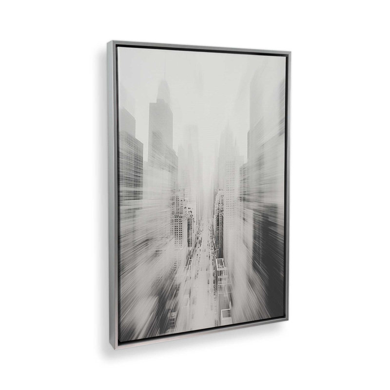 Urban Pulse, 48.75" H x 32.75" W x 1.75" D, Polished Chrome Floater Framed