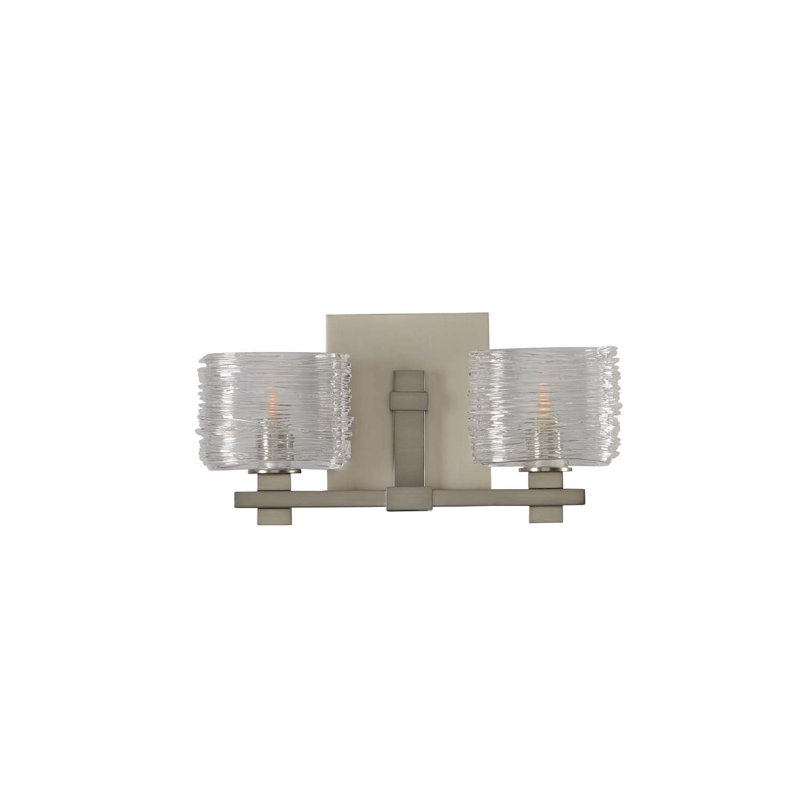 Applique murale pour salle de bain en nickel satiné Clearco 2 LT Kalco, Nickel satiné