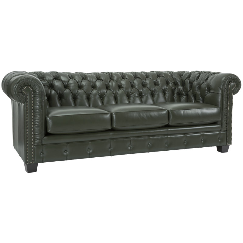 Melany 86'' Upholstered Sofa, Green