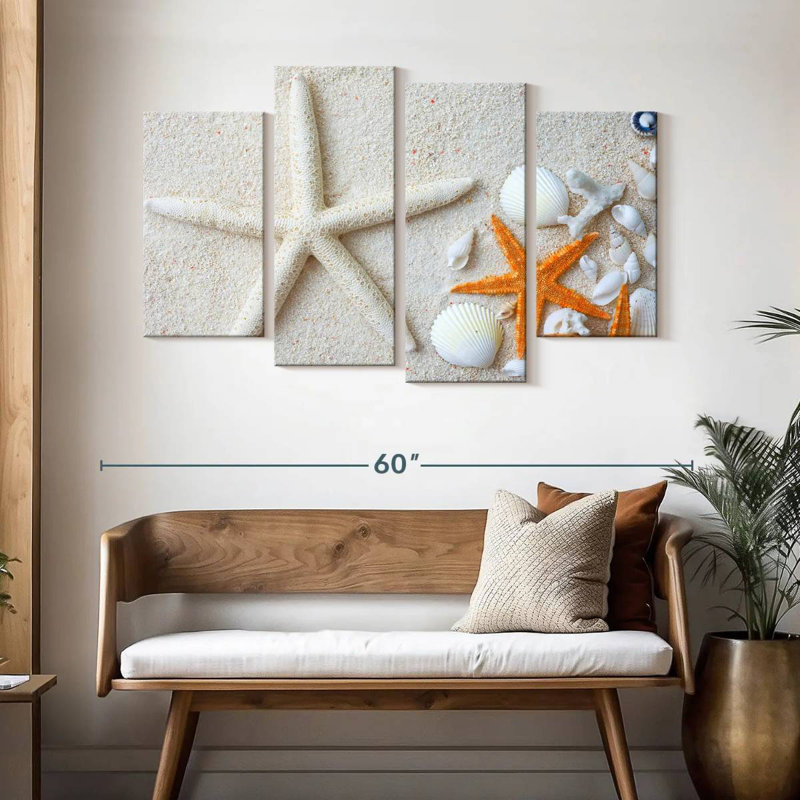 Aletra Swept Ashore Seashells, 32" H x 52" W