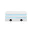 Table basse rectangulaire blanche contemporaine avec éclairage DEL, chargement sans fil, haut-parleur Bluetooth et tiroirs à queue d'aronde française