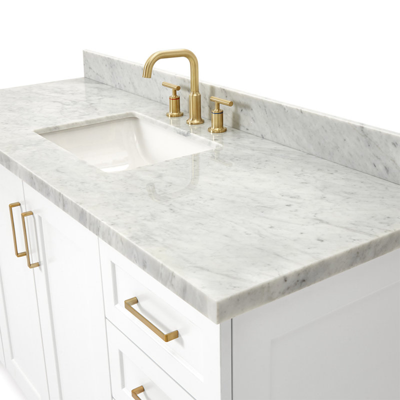 ARIEL TAYLOR 61 IN RECTANGLE SINK VANITY, White, Rectangle