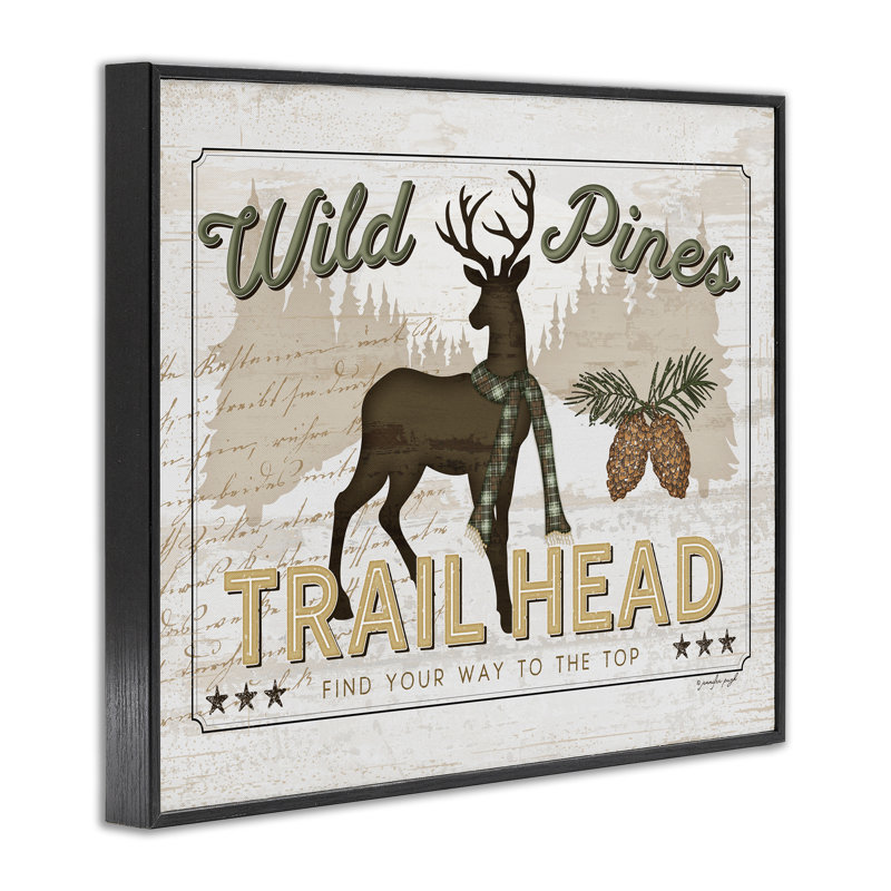 «Wild Pines Trailhead», estampe numérique, design par Jennifer Pugh, Giclée encadrée noir minuit, H 24 po x l 30 po