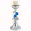 Porte-bougie 18 "en polyrésine" Dazzle ", finition argent-130378812