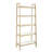 5-Shelf Mid-Century Bookcase - Natural Wood Base, White Shelving Cabinet Frame,-123282127