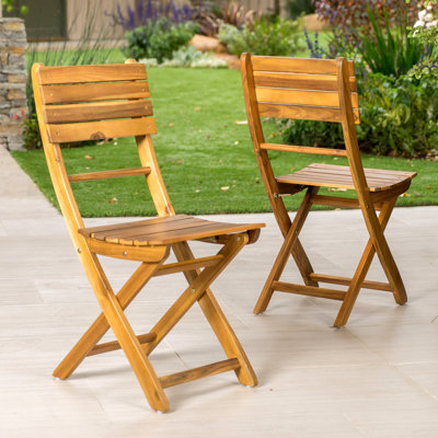 Outdoor Acacia Wood Folding Dining Chair (Set Of 2)
