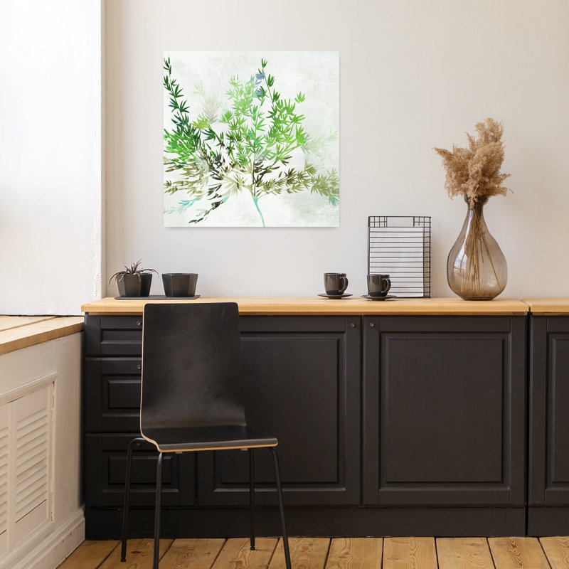Branche d'olivier délicat organique abstrait, art de paysage naturel, H 18 po x l 18 po