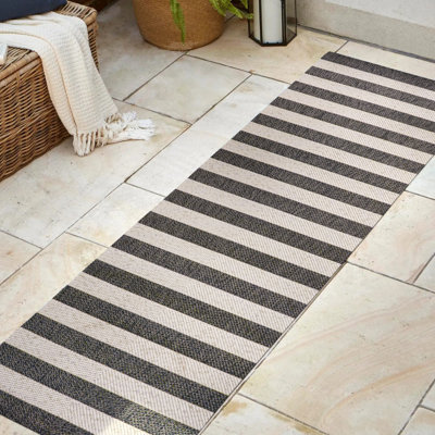 Tapis intérieur / extérieur noir / beige Hedya