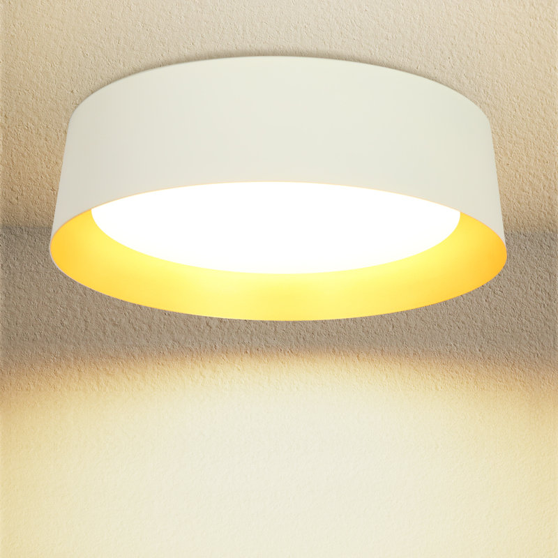 1 plafonnier DEL encastré de 12,9 po 24 W à intensité variable 5 CCT blanc et or (paquet de 1), Gold & White Inside