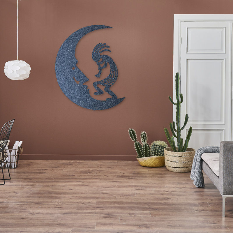 Kokopelli Steel Astrology & Stars Wall Decor, Black, 12" H x 9.5" W x 0.06" D