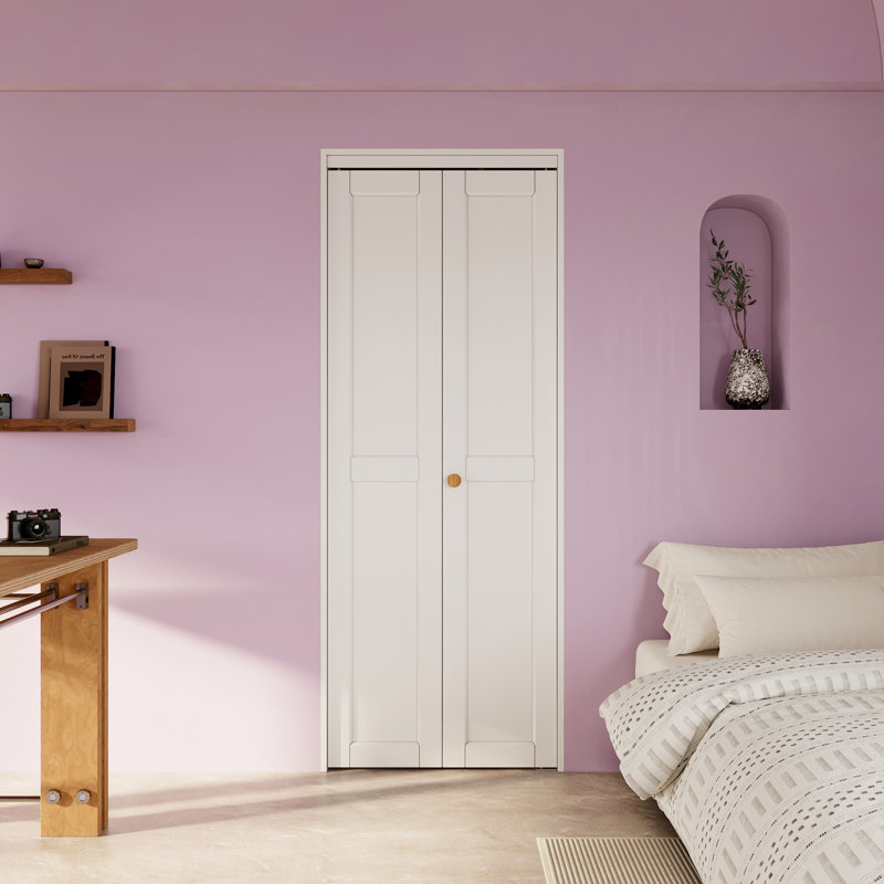 Porte pliante 80H à panneau en bois massif avec quincaillerie d'installation, 28 po x 80 po