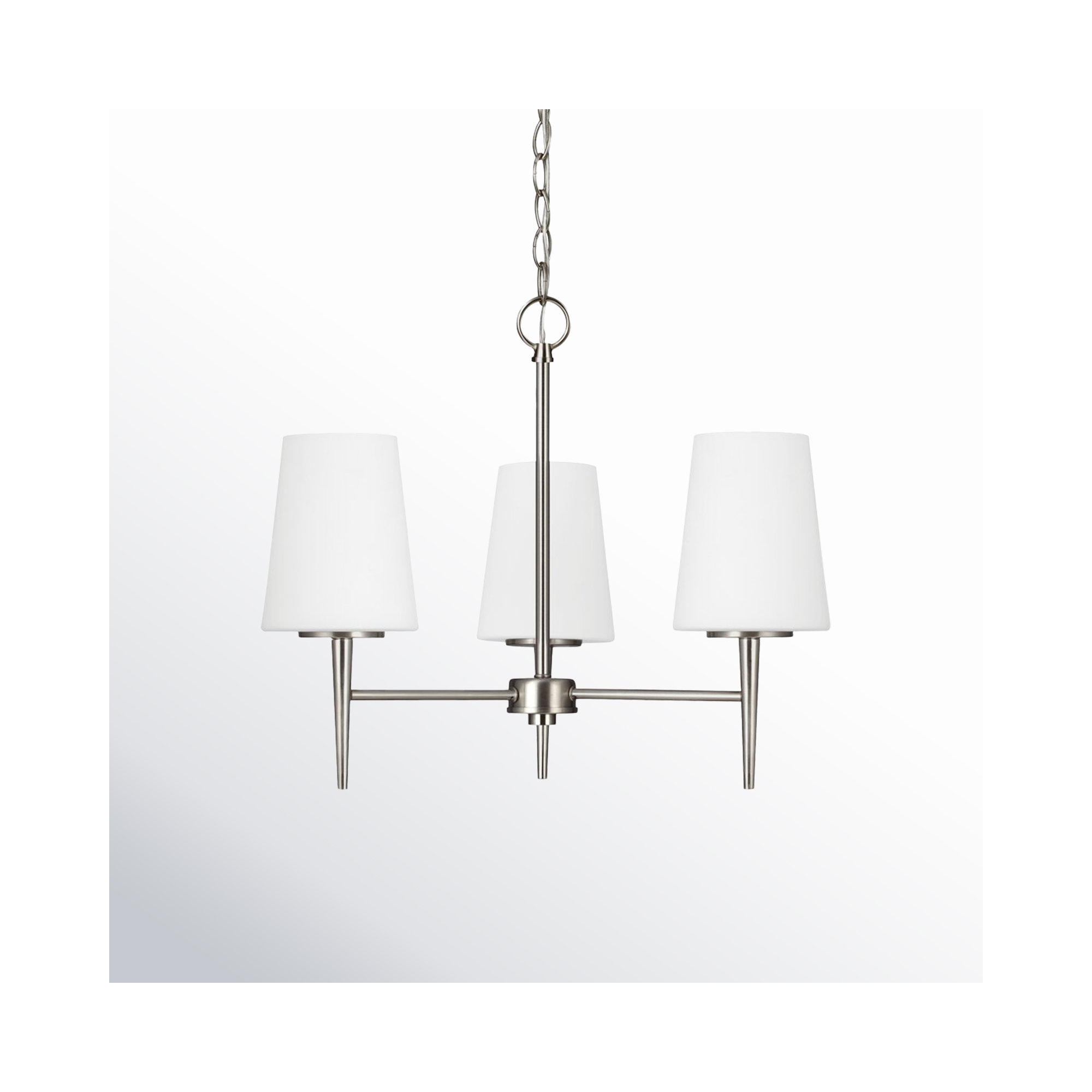Erlandson 5 - Light Steel Dimmable Chandelier, 100W A19 Medium, 16 3/4" H x 20 1/2" W x 20 1/2" D, Brushed Nickel