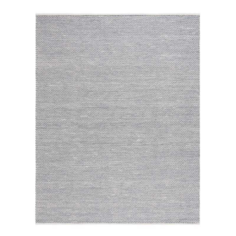Cace Flat Weave Wool/Cotton Rug in Navy, Rectangle 8' x 10'