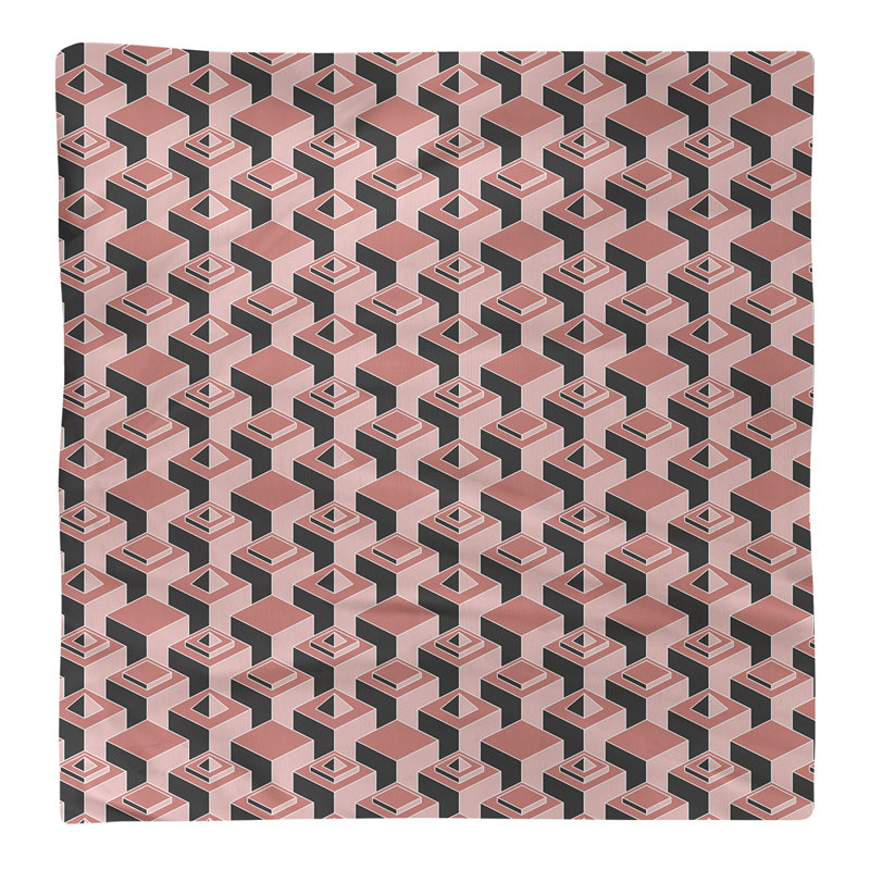 Serviette de table en coton à motif de gratte-ciels à deux couleurs, H 0,1 po x l 10 po x P 10 po, Rouge pâle