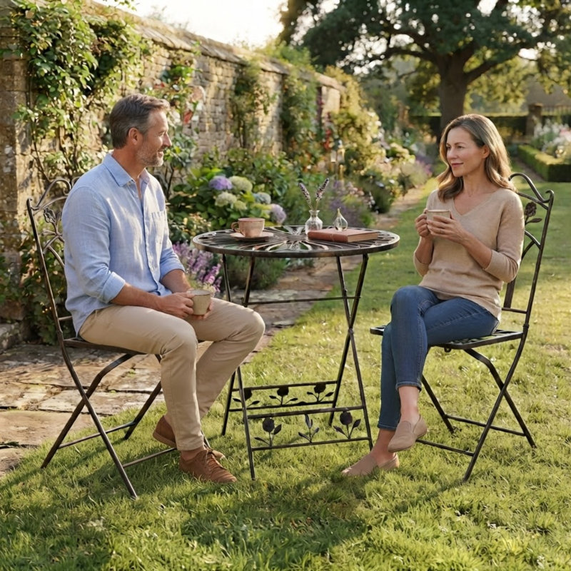 Steel Patio Dining Set Table,