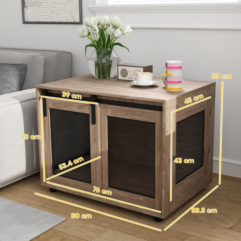 Furniture Style Crate with 2 Doors, 63cm H x 80cm W x 58.5cm D