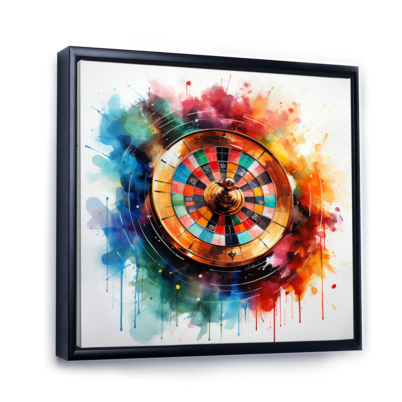 «Casino Royale Roulette VI», reproduction sur toile, H 24 po x l 24 po x P 1 po, Cadre flottant noir