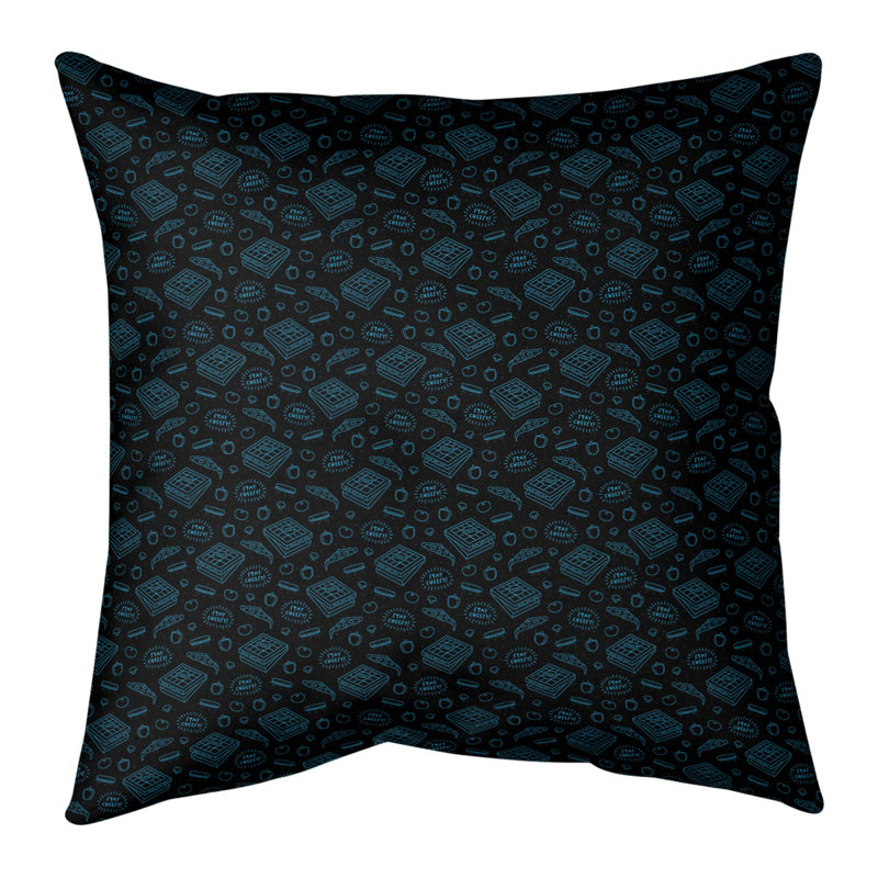 Coussin Katelyn Elizabeth, Polyester/ Bourre en polyester, H 26 po x l 26 po, Noir/bleu