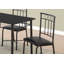 Ensemble de table de salle à manger, ensemble de 5 pièces, petit, 40 po rectangulaire, cuisine, métal noir, aspect cuir noir, contemporain, moderne