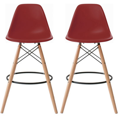 Carino Crimmins Metal Bar Stool – Eiffel Leg Counter Bar Height Stool with Curved Back for Kitchen Island, Breakfast Bar, or Pub Table, Home Bar
