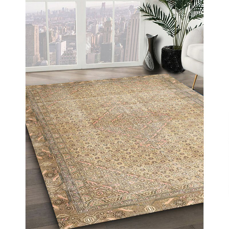 Tapis 100% traditionnel lavable à la machine 3943, Rond 7 pi