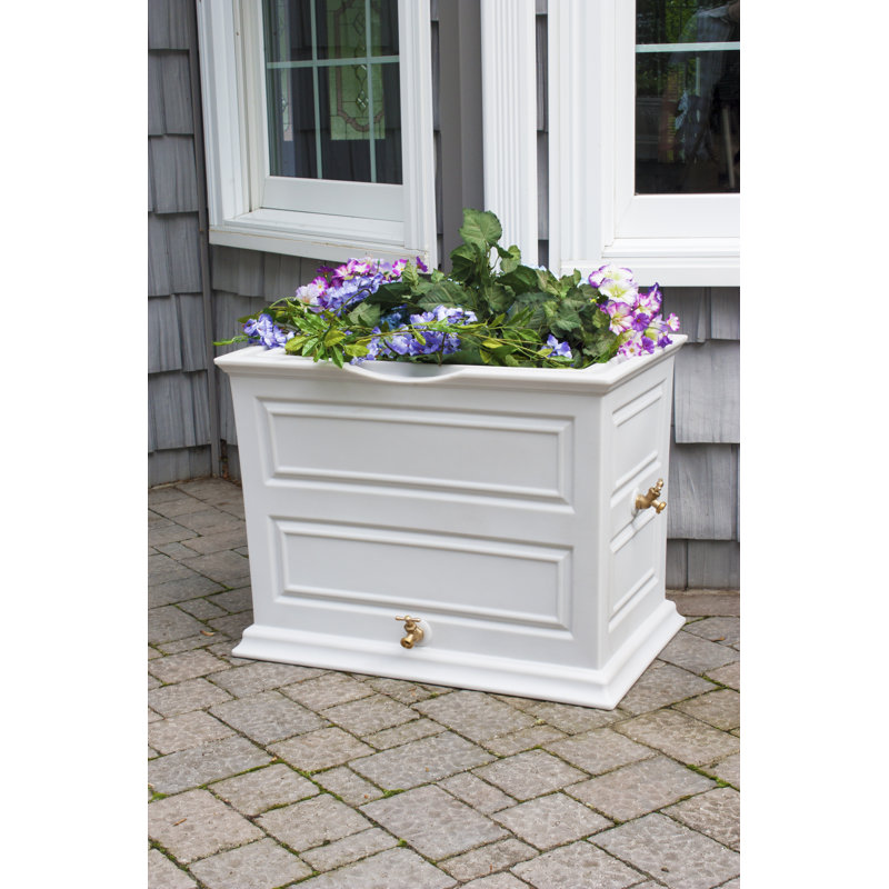 Red Barrel Studio® 42 Gallons Plastic Drainable Planter Rain Barrel