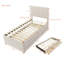 Lit plateforme simple tapissier avec lit gigogne et 3 tiroirs, tissu en lin pour plus de sommeil et de rangement-283339710
