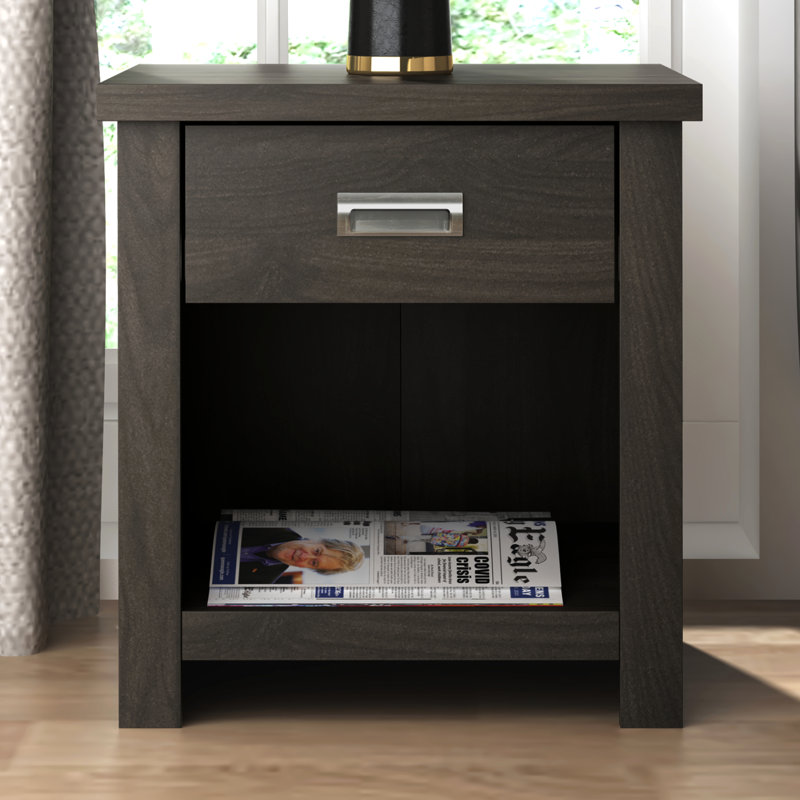 Khiri 20.8" 1 Drawer Nightstand, Royal Espresso