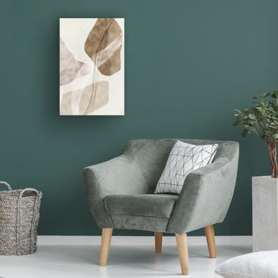 Line And Brush Cream Wave Canvas Art