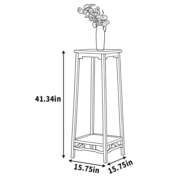 Cadre de fleur en bois massif simple, placez quelques côtés, Brun