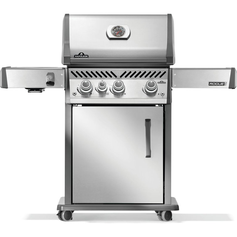 Rogue PRO 425 3-Burner Grill with Infrared Side Burner and Cast Iron Cooking G