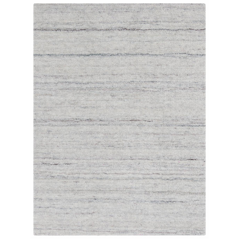 Tapis taupe / ivoire tissé à la main Puja, Rectangle de 5 pi x 8 pi