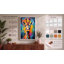 Colorful Giraffe Modern 1 Piece Wrapped Canvas Wall Art-136728680-136728682