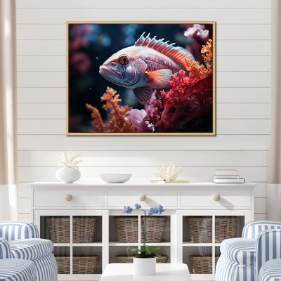 «Purple Fish Dance In Coral I» sur toile