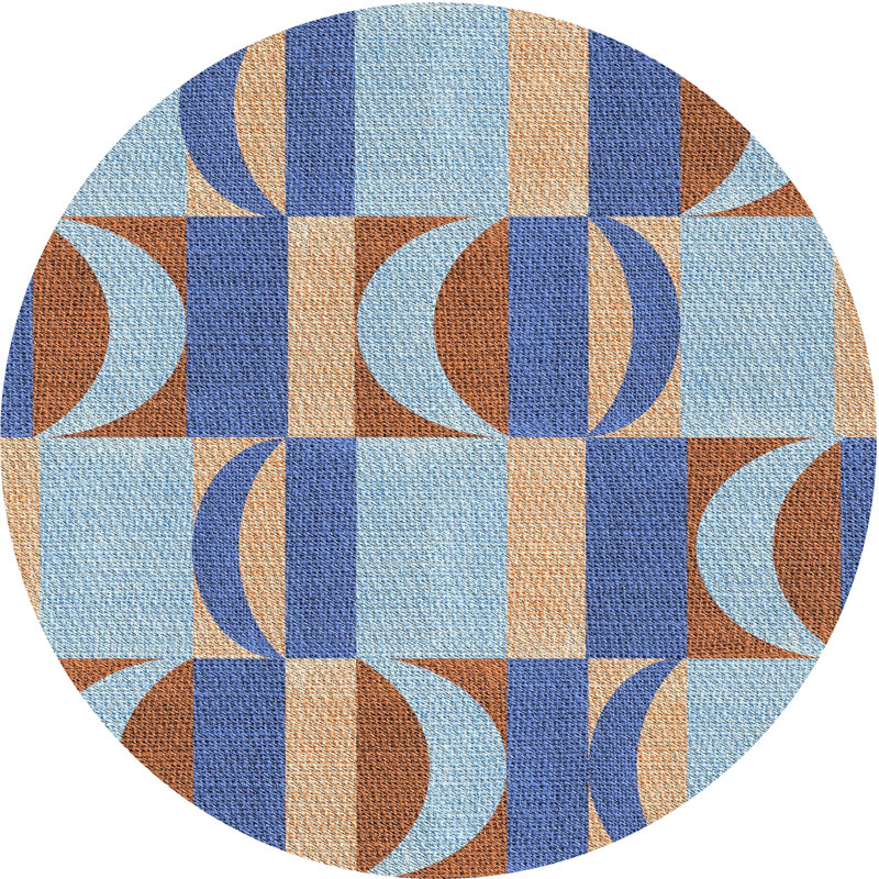 Geometric Indoor Rug, Round 5'