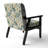 Cobalt Blue Scrollwork Swirls Victorian Pattern II - Upholstered Floral Accent Chair-1244380880