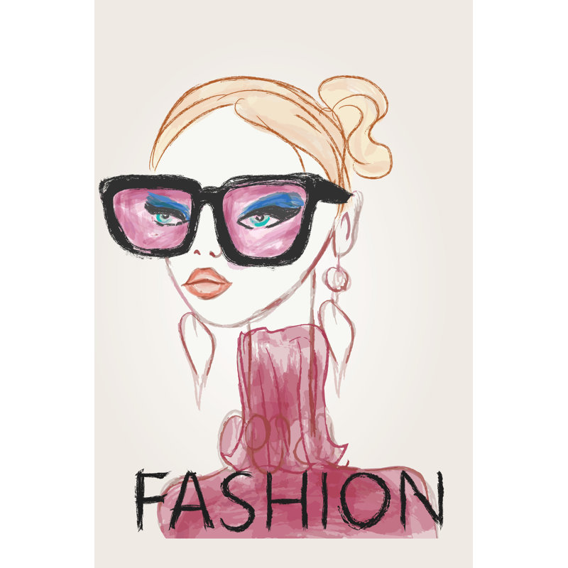 Portrait Of A Young Woman With Sunglasses by Isaxar - Wrapped Canvas Painting, 122cm H x 81cm W x 3.8cm D