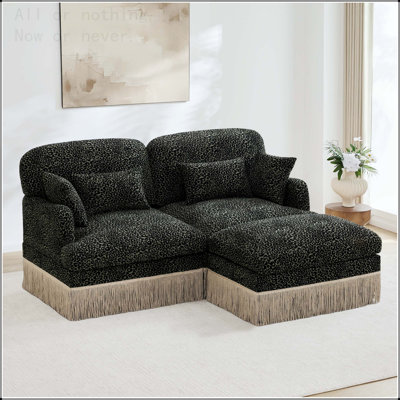 Leopard Print Chenille Sectional Sofa