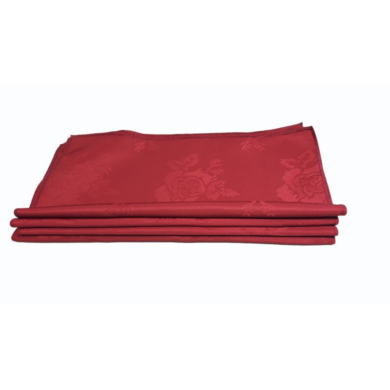 Ishaan Polyester Floral Square Napkin, Burgundy