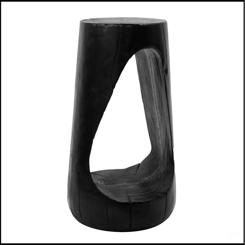 Table d'appoint d'extérieur avec design creux, béton léger, texture semblable au bois pour le patio, le balcon et la piscine