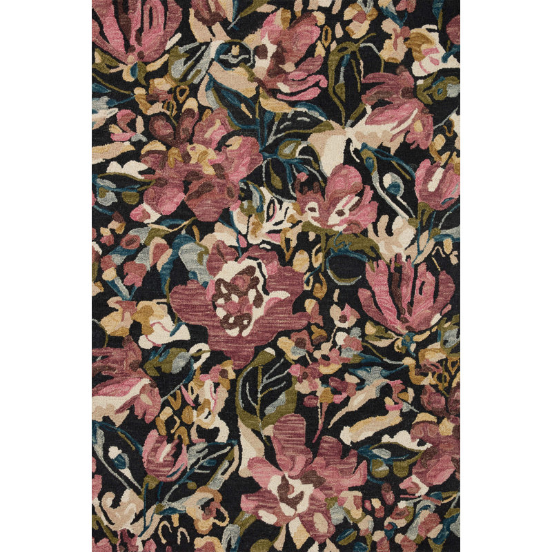 Odea Hand Hooked Wool Floral Indoor Rug, Rectangle 2'3" x 3'9"