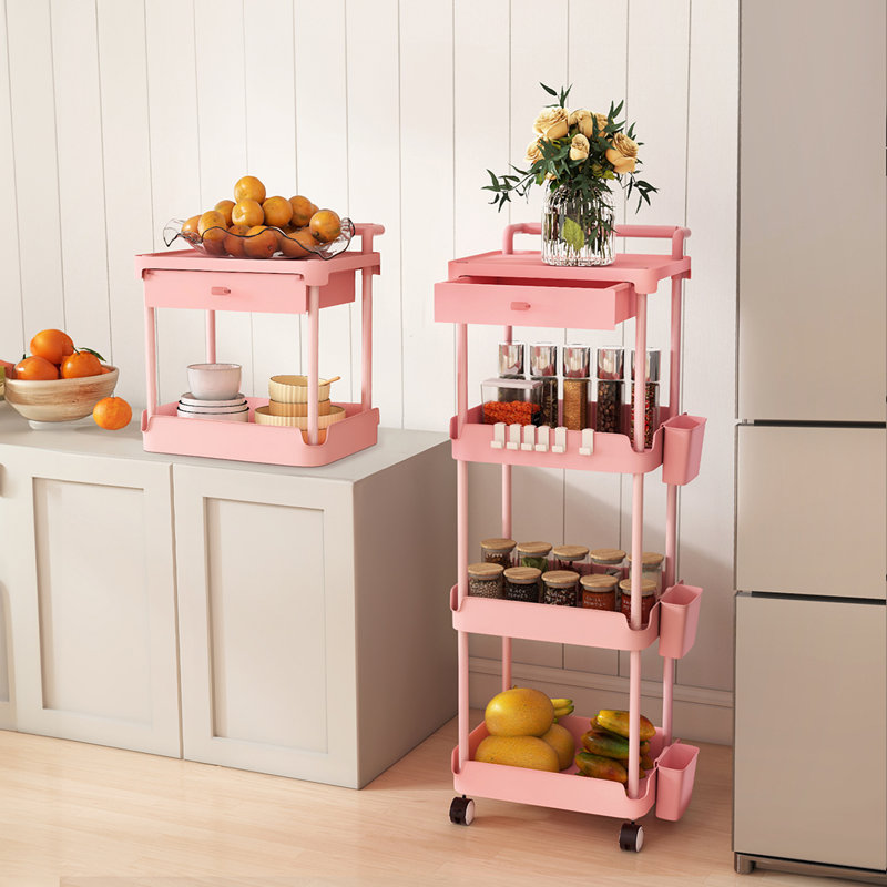 104.4cm H x 33cm W Cart with Wheels, Pink